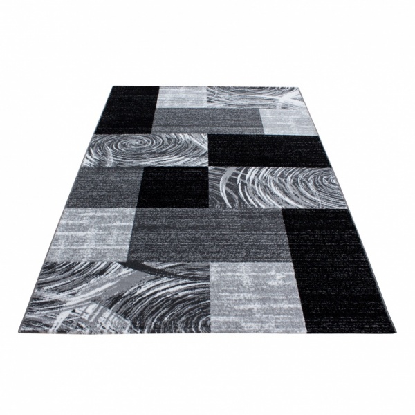 Parma Geometric Modern Black Rug